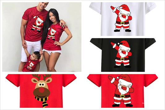 Santa Claus Christmas Family Matching T-shirt Mom Dad Kids Me Baby Outfit Father Mother Daughter Son Girl Boys T-shirt