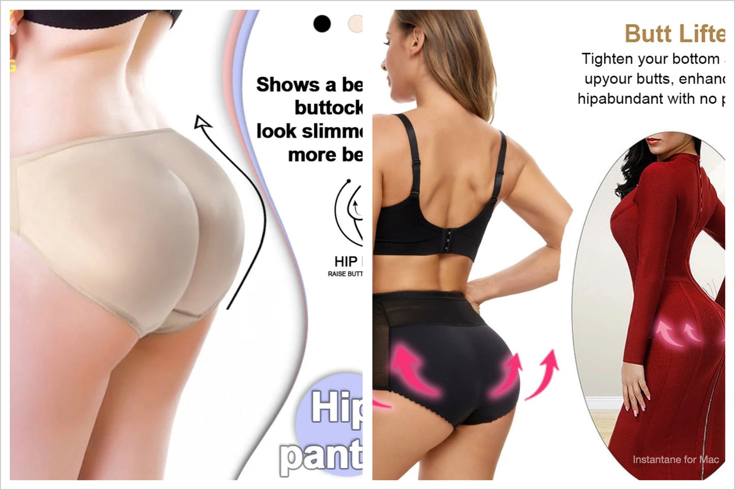 Shapewear Butt Booty Lifter Panty Buttock Hip Enhancer Fake Booty Pad Panty Body Shaper