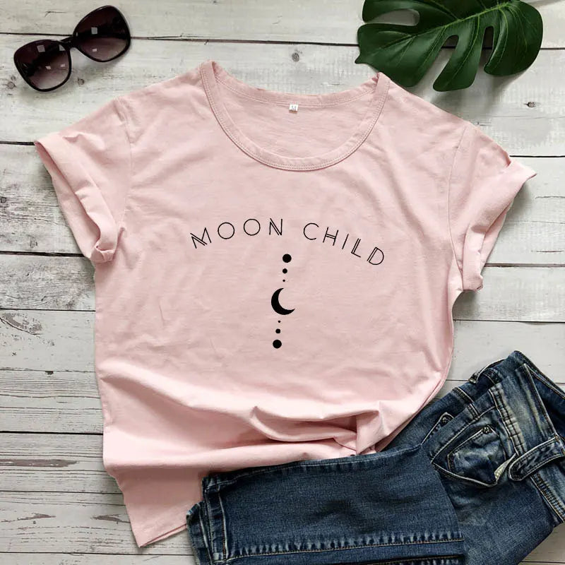 Moon Child T-shirt Spiritual Girl Gothic Tshirt Aesthetic Graphic Tee Shirt Top