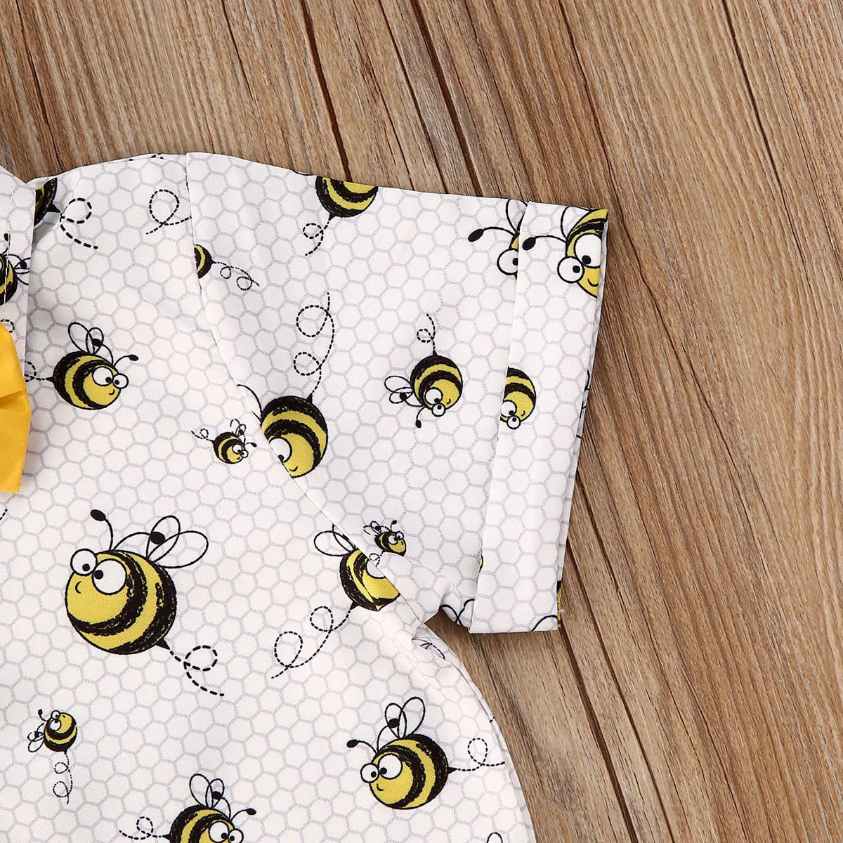 Infant Baby Boy Clothes Set Bee Print Short Sleeve T Shirts Tops+Shorts 2pcs