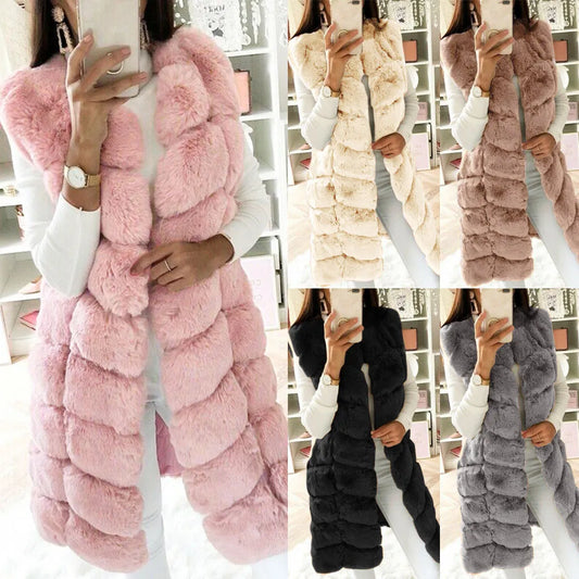 High Quality Warm Faux Fur Vest Coat Jacket