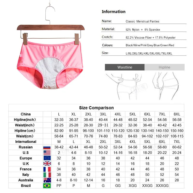 3pcs Leakproof Waterproof Menstrual Panties Underwear for Period