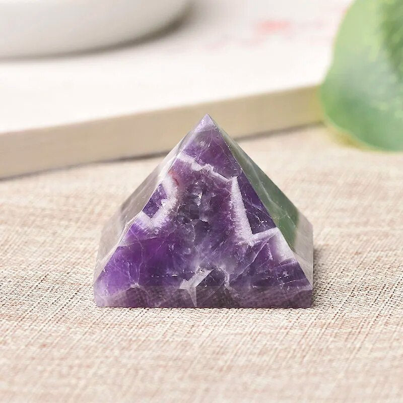 1PC 100% Natural Pyramid Tigers Eye Reiki Healing Stone Crystal