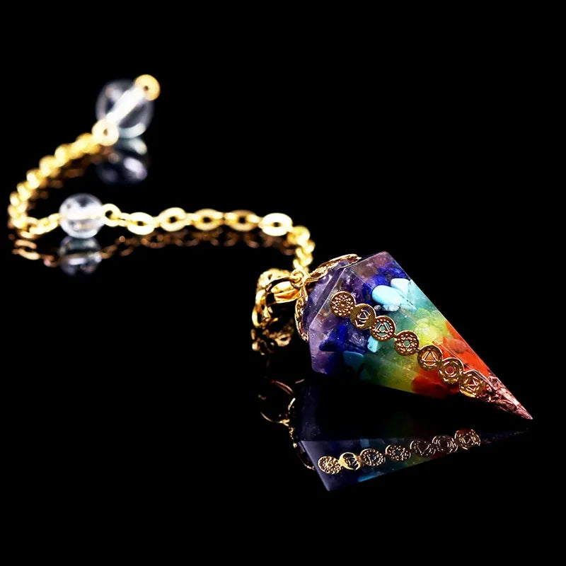 Pendulum Hexagonal Energy Healing Crystal Amulet Pendulum for Chakra, Reiki and Meditation