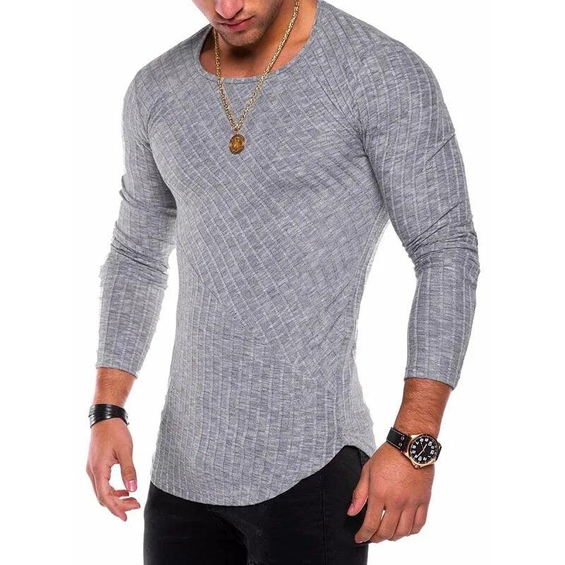 Plus Size S-4XL Slim Fit Thin Sweater O-Neck Knitted Pullover Casual Men Sweaters