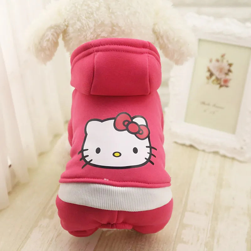 Dog Fleece Hoodies Cartoon Costume Warm Winter Dog Clothes Coat Jacket Jumpsuit