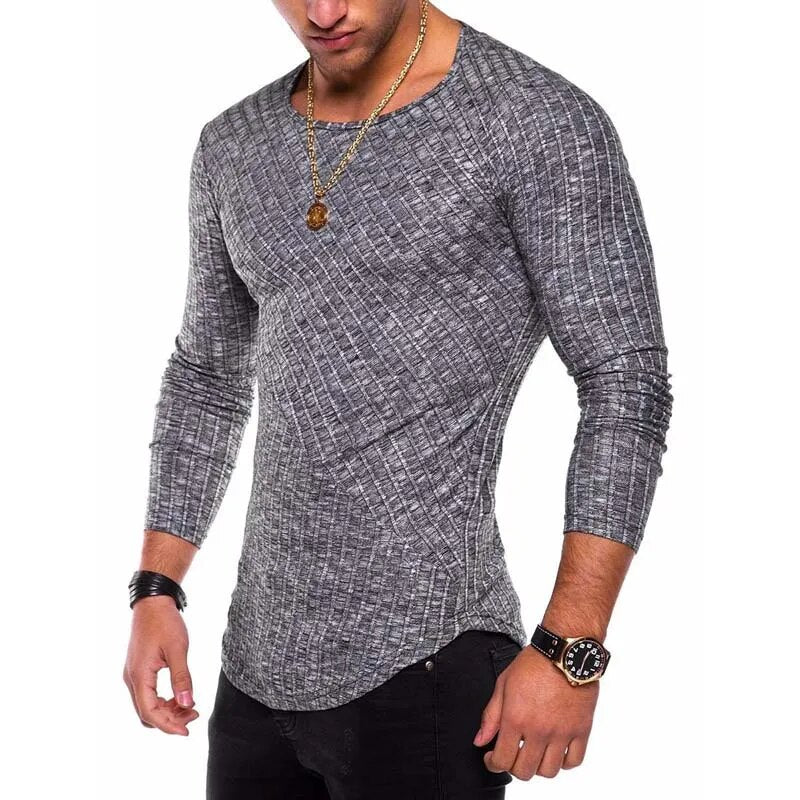 Plus Size S-4XL Slim Fit Thin Sweater O-Neck Knitted Pullover Casual Men Sweaters