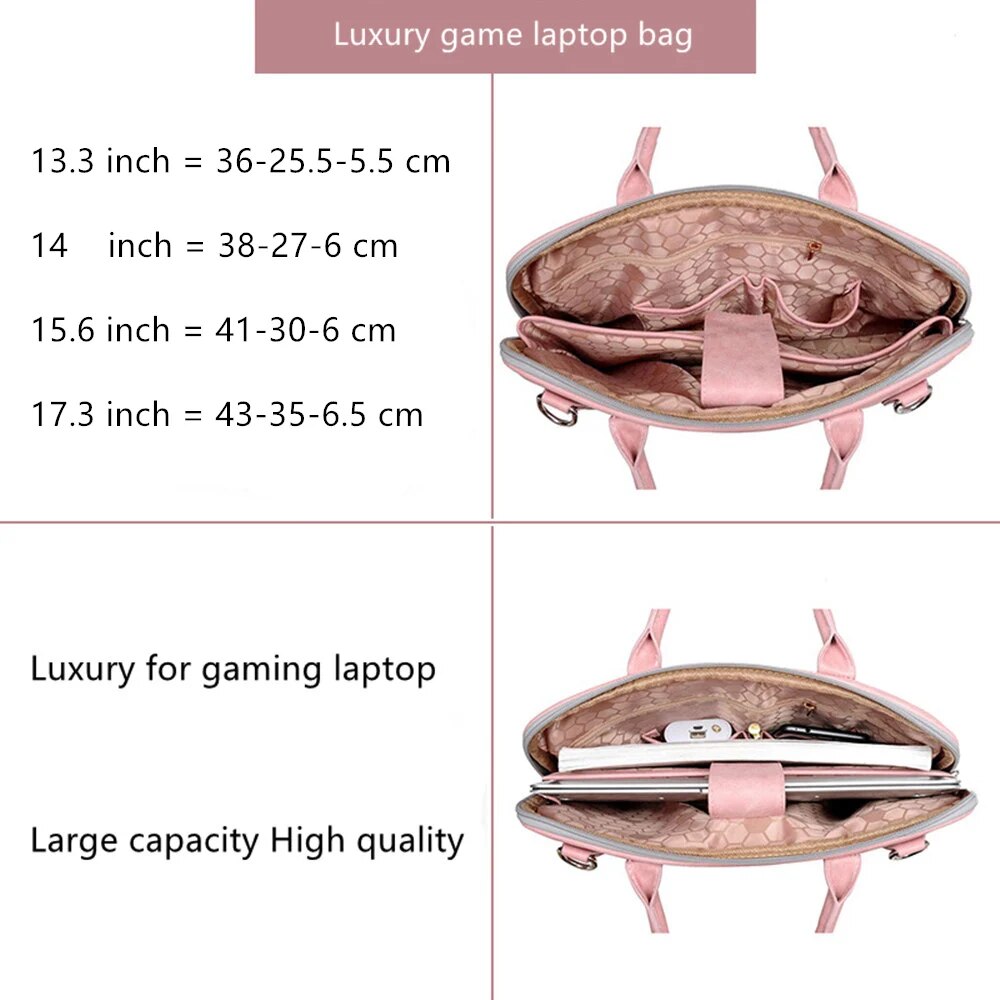 Waterproof PU Leather Laptop Bag