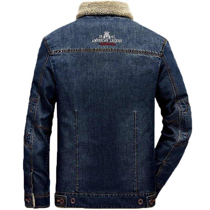 Thick Denim Jacket Coat Thick Warm Winter Outwear