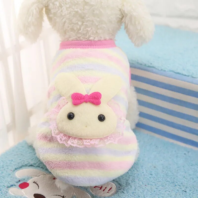 Super Warm Fleece Pet Clothes Cute Cartoon Winter Clothing for Small Medium Dogs