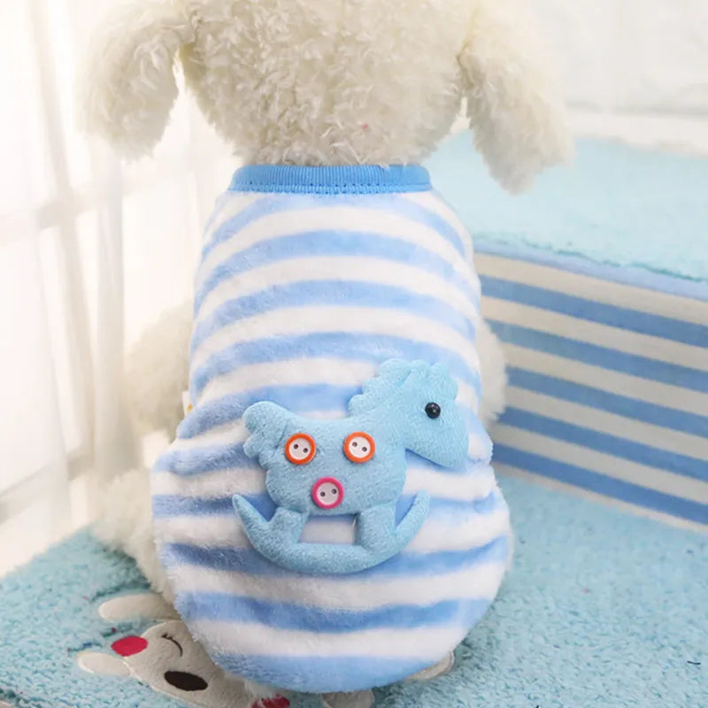 Super Warm Fleece Pet Clothes Cute Cartoon Winter Clothing for Small Medium Dogs