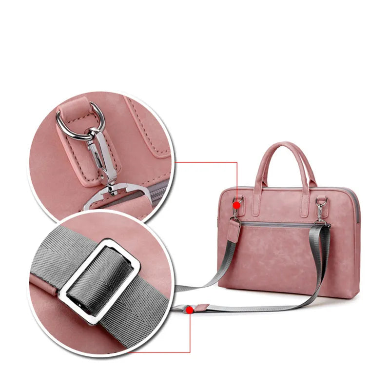 Waterproof PU Leather Laptop Bag