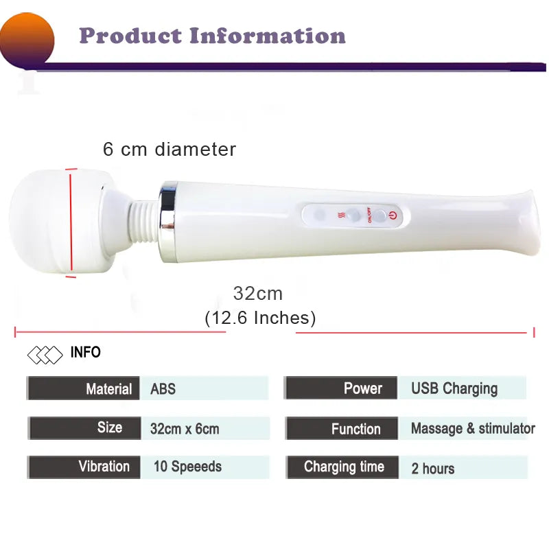 Powerful Magic Wand Vibrators for Clitoris Stimulator Big AV Stick Vibrator G Spot Massager Adult Sex Toy