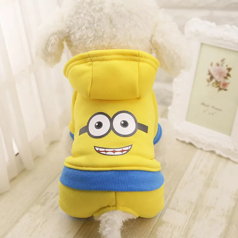 Dog Fleece Hoodies Cartoon Costume Warm Winter Dog Clothes Coat Jacket Jumpsuit