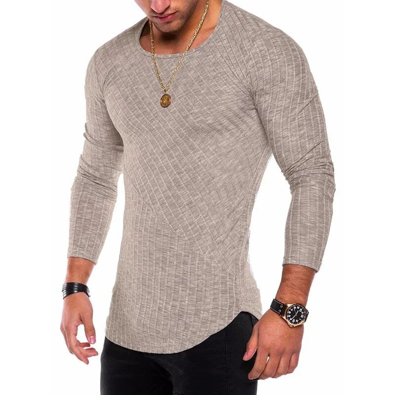 Plus Size S-4XL Slim Fit Thin Sweater O-Neck Knitted Pullover Casual Men Sweaters