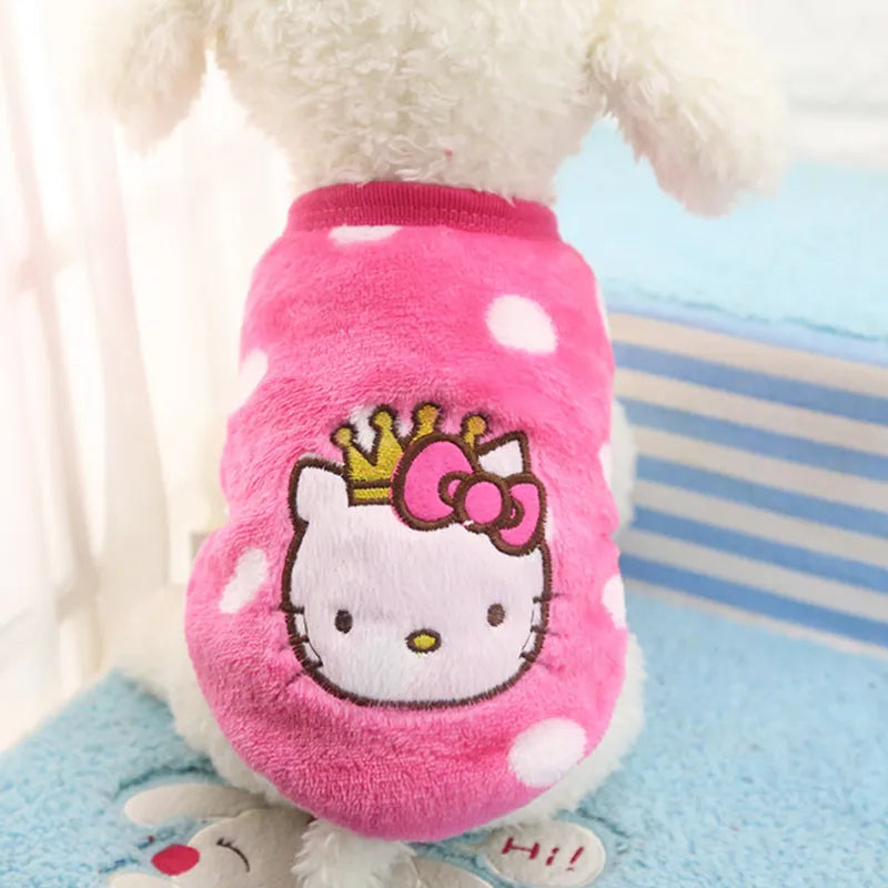 Super Warm Fleece Pet Clothes Cute Cartoon Winter Clothing for Small Medium Dogs