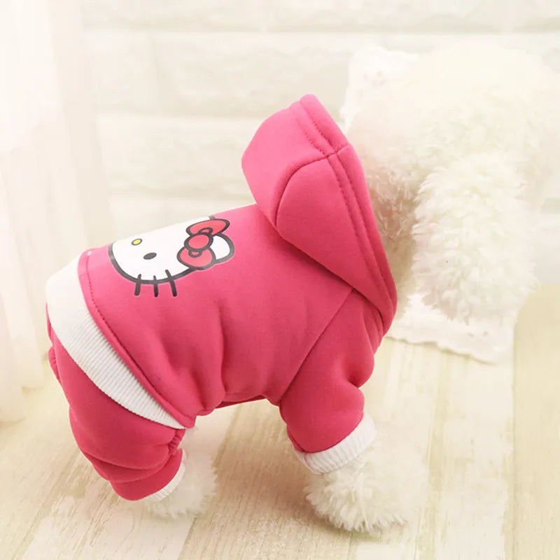 Dog Fleece Hoodies Cartoon Costume Warm Winter Dog Clothes Coat Jacket Jumpsuit