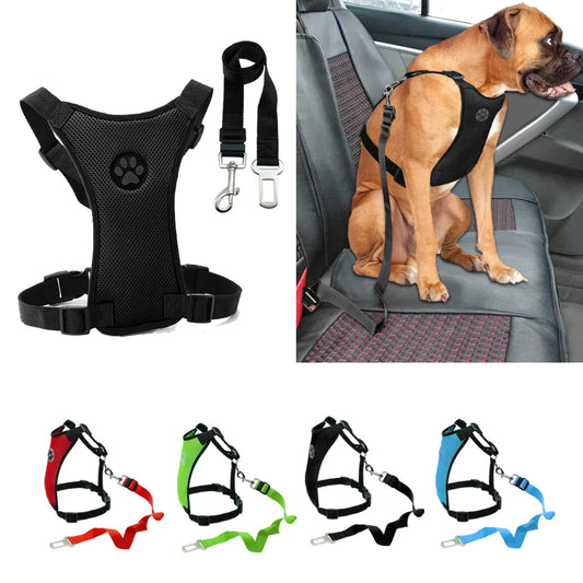 Car Seat Dog Harness Leash Vehicle Seat Safety Dog Belt For Medium Large Dogs