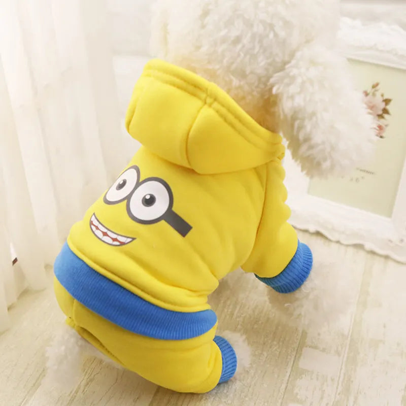 Dog Fleece Hoodies Cartoon Costume Warm Winter Dog Clothes Coat Jacket Jumpsuit