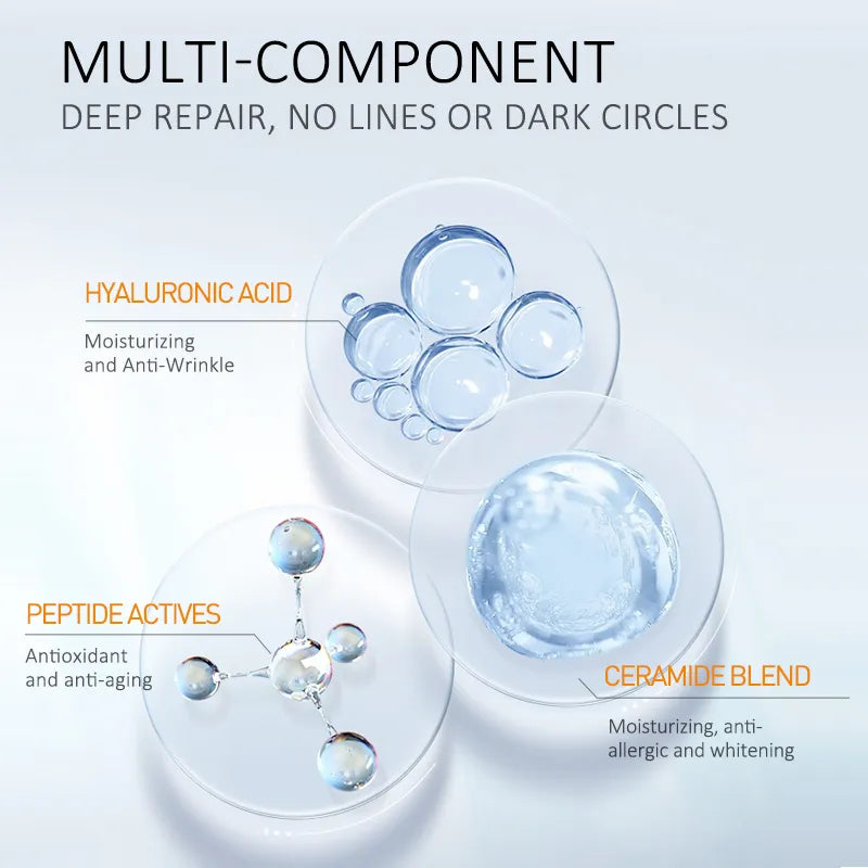 Hyaluronic Acid Peptide Eye Cream Anti Wrinkle Skin Care for Dark Circles and Eye Bags