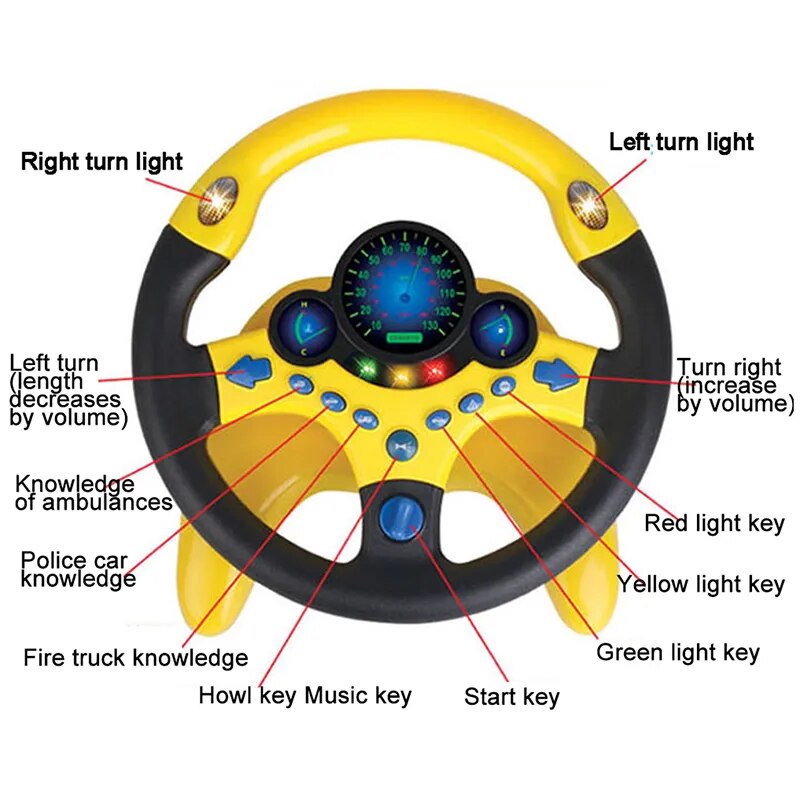 Car Steering Wheel Remote Control Early Education Learning Sounding Toy