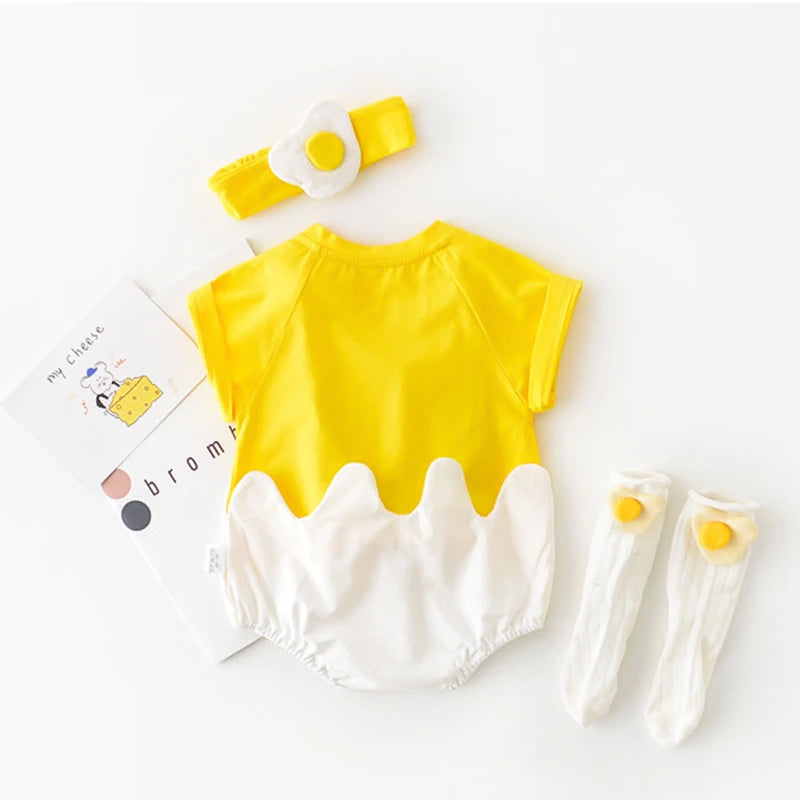 Baby Rompers Cute Eggs Infant Toddler Jumpsuit Cotton Girls Boys Clothes Outfits