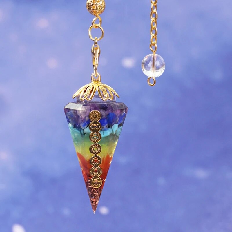 Pendulum Hexagonal Energy Healing Crystal Amulet Pendulum for Chakra, Reiki and Meditation