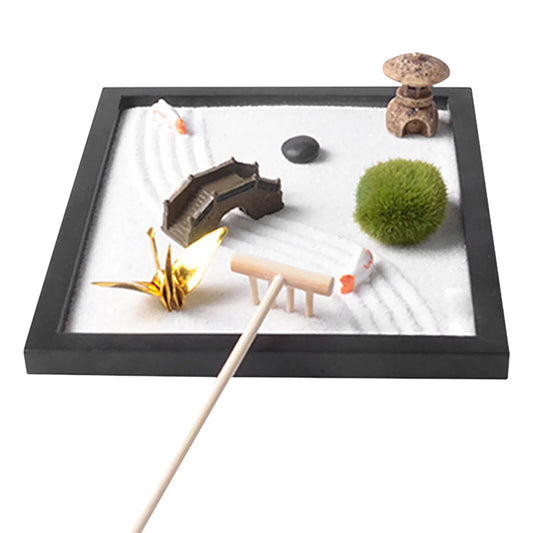 Japanese Zen Sand Garden for Meditation Peaceful Relax Decoration Set Home Decor