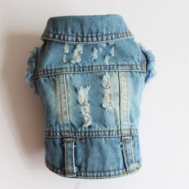 Denim Jeans Jacket Vest for Small Dogs and Cats