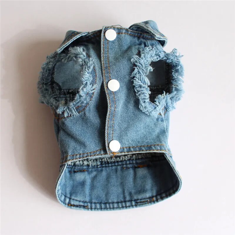 Denim Jeans Jacket Vest for Small Dogs and Cats