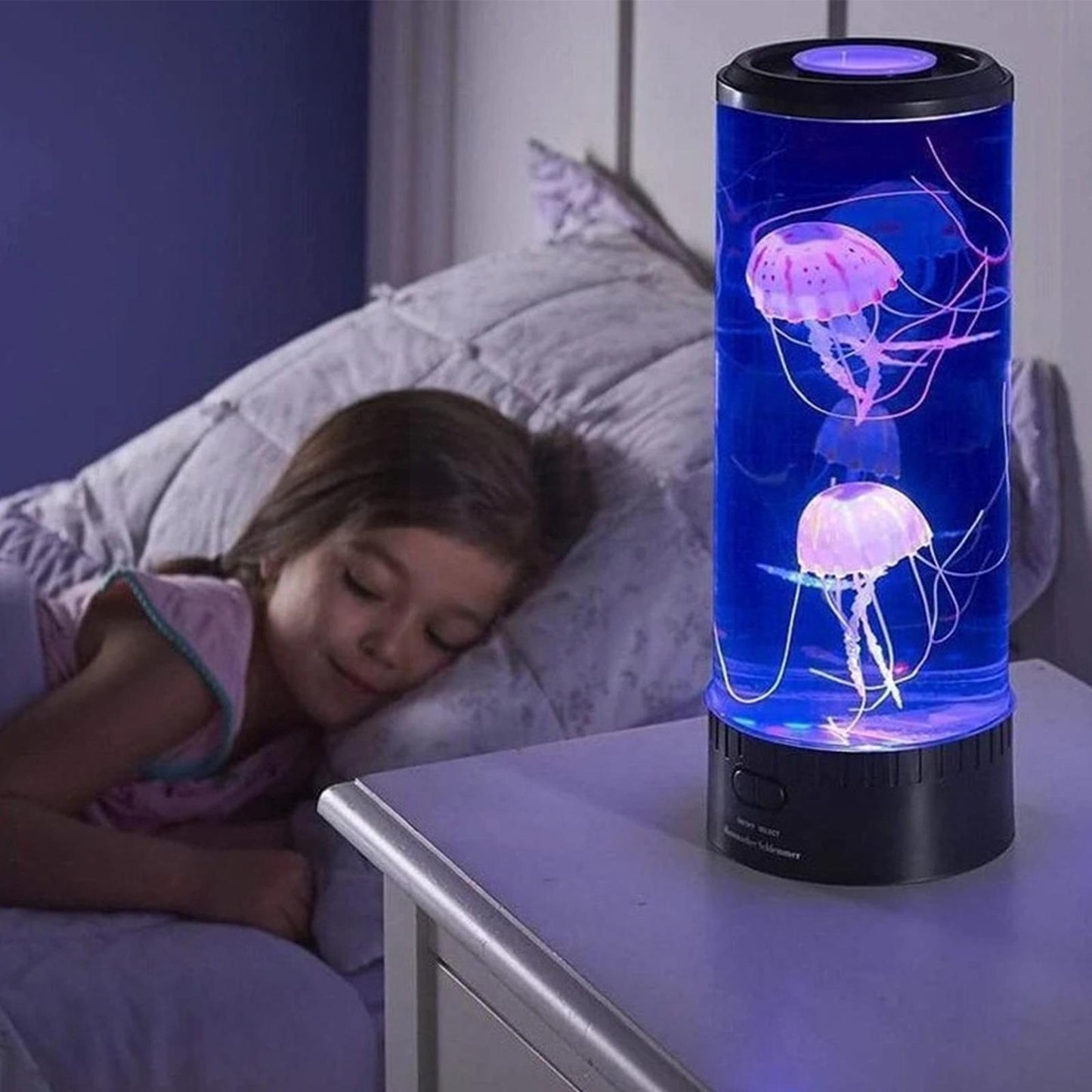 LED Floating Jellyfish Lamp Aquarium Bedside Night Light