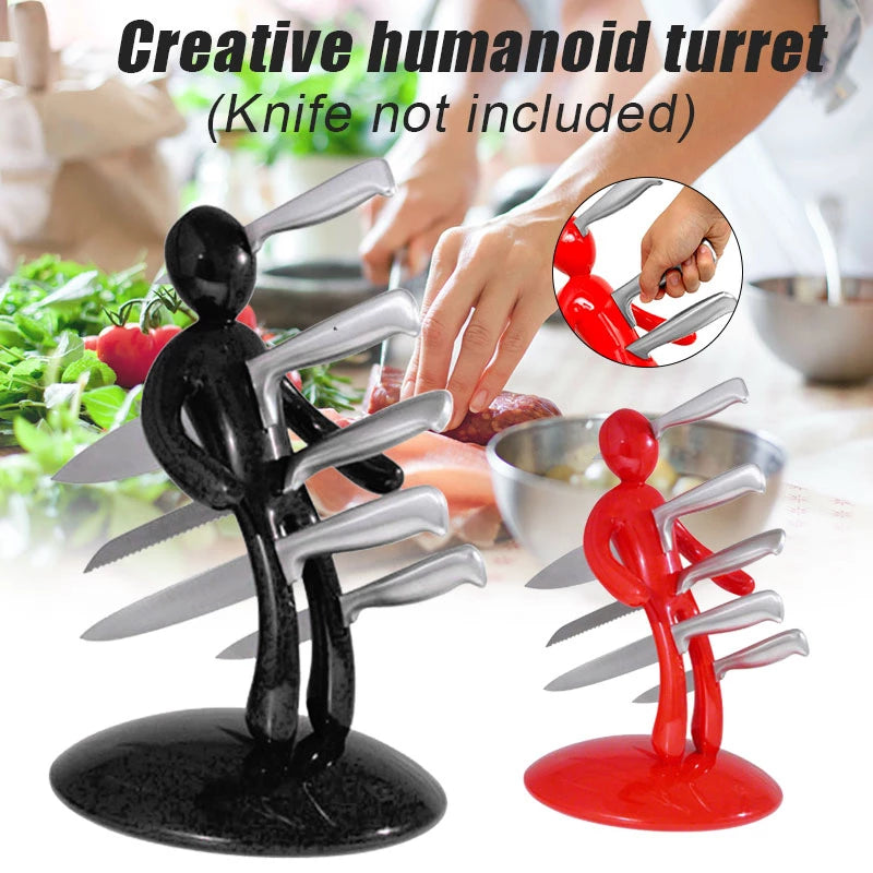 Multifunctional Kitchen Man-shaped Knife Holder Set Organizer Kitchen Decor