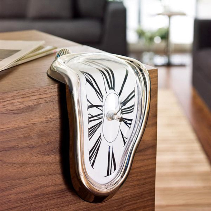 Surreal Twisted Roman Numeral Wall Clock Surrealism Salvador Dali Style Clock Decor