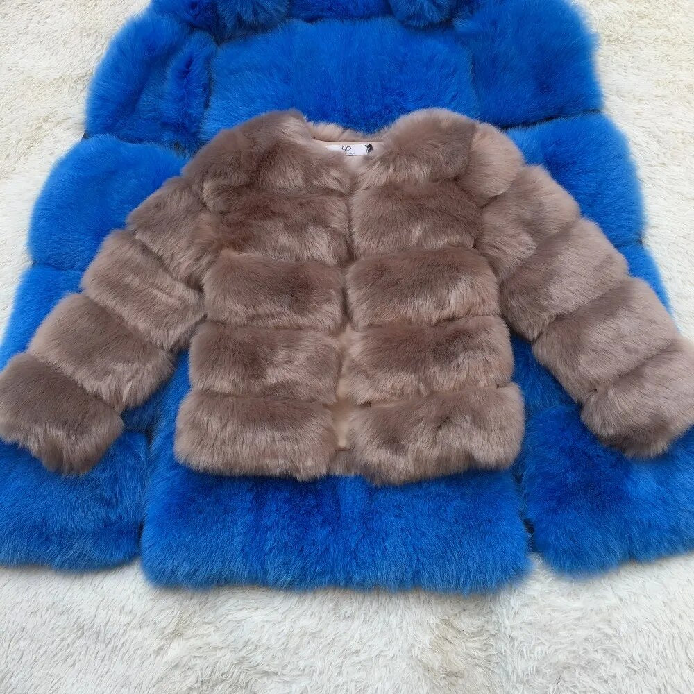 Fluffy Faux Fur Coat Winter Jacket Thick Warm Overcoat