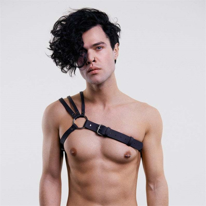 Leather Harness Suspenders Belt Adjustable Body Bondage Cage Harness Lingerie