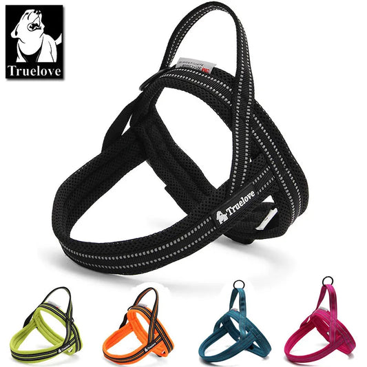 Soft Mesh Padded Nylon Dog Harness Vest 3M Reflective Security Dog Collar Easy Put On Pet Harness Pull-resistant