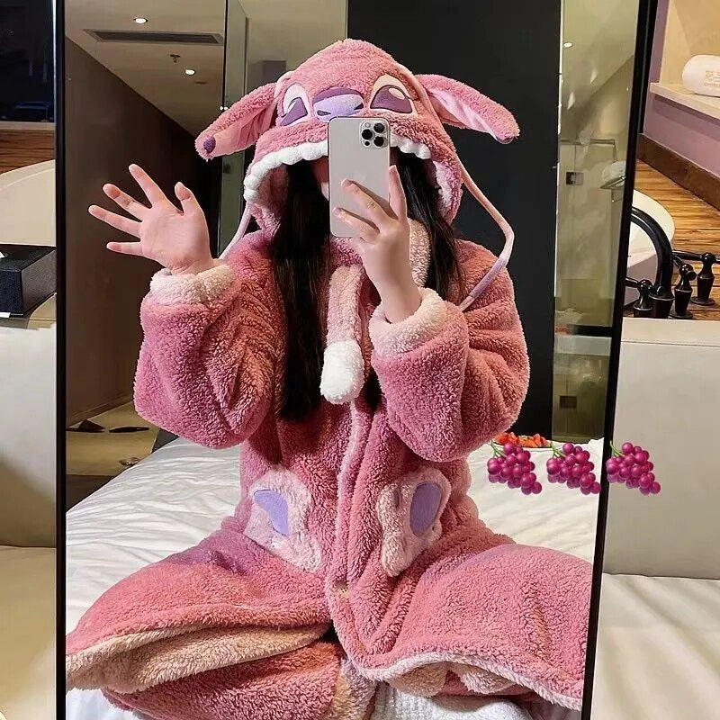 Koara Hoodie Pajamas Fleece Homewear Set Sleepwear Suit