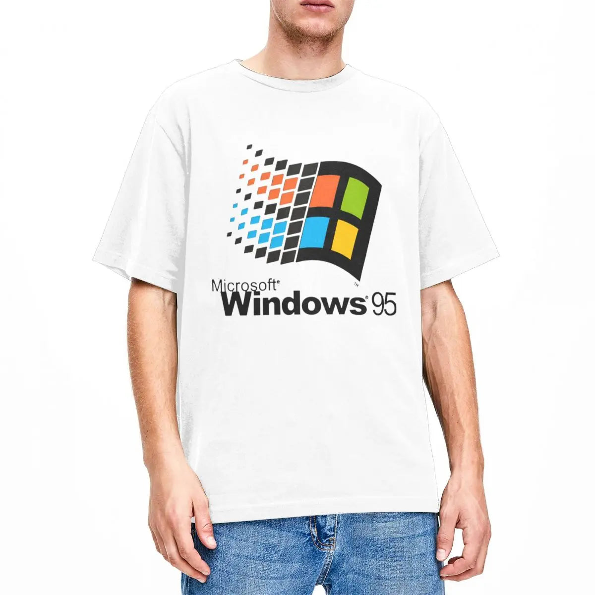 Windows 95 T Shirt Crewneck 100% Cotton