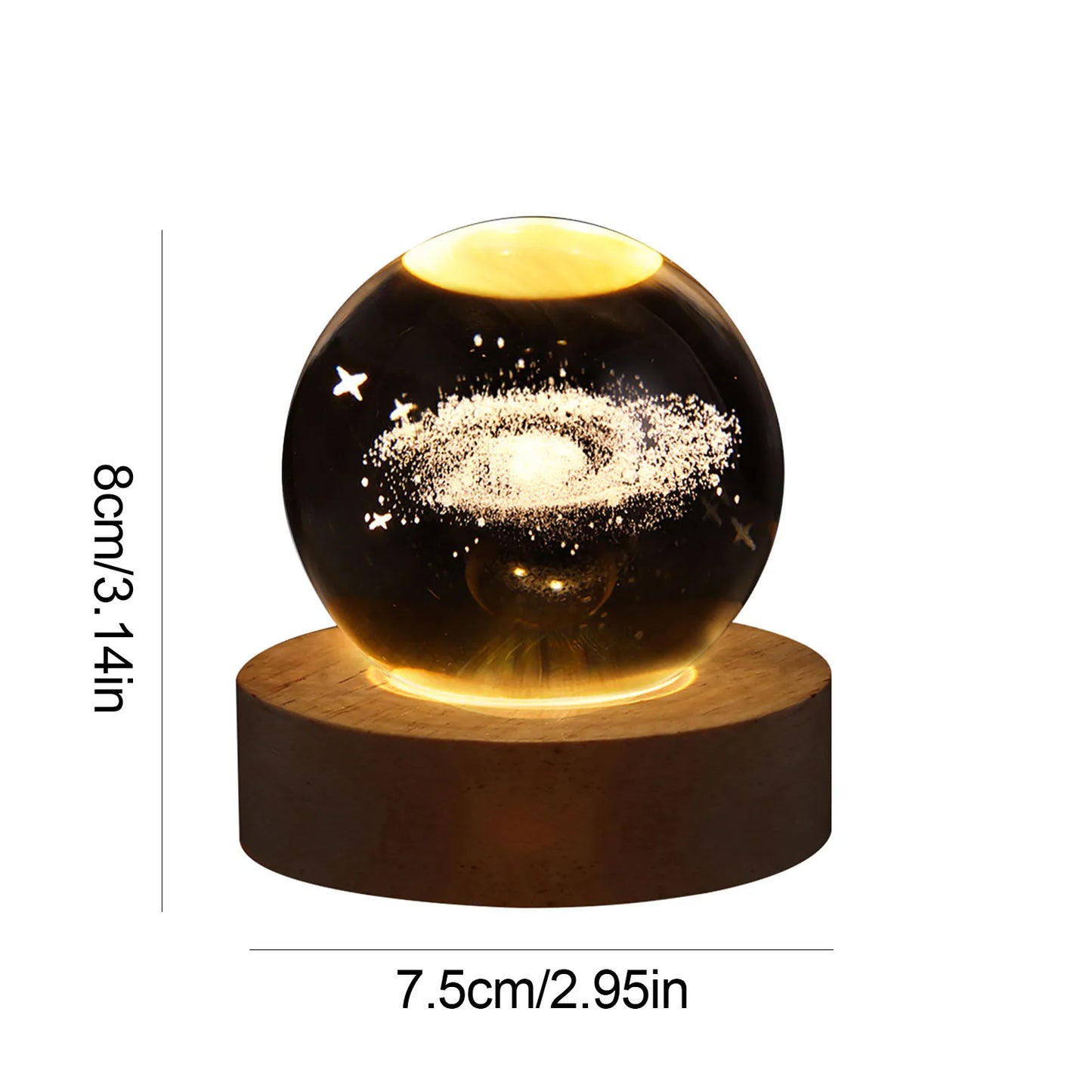 Glowing Planetary Galaxy Astronaut Crystal Ball Night Light with USB Power