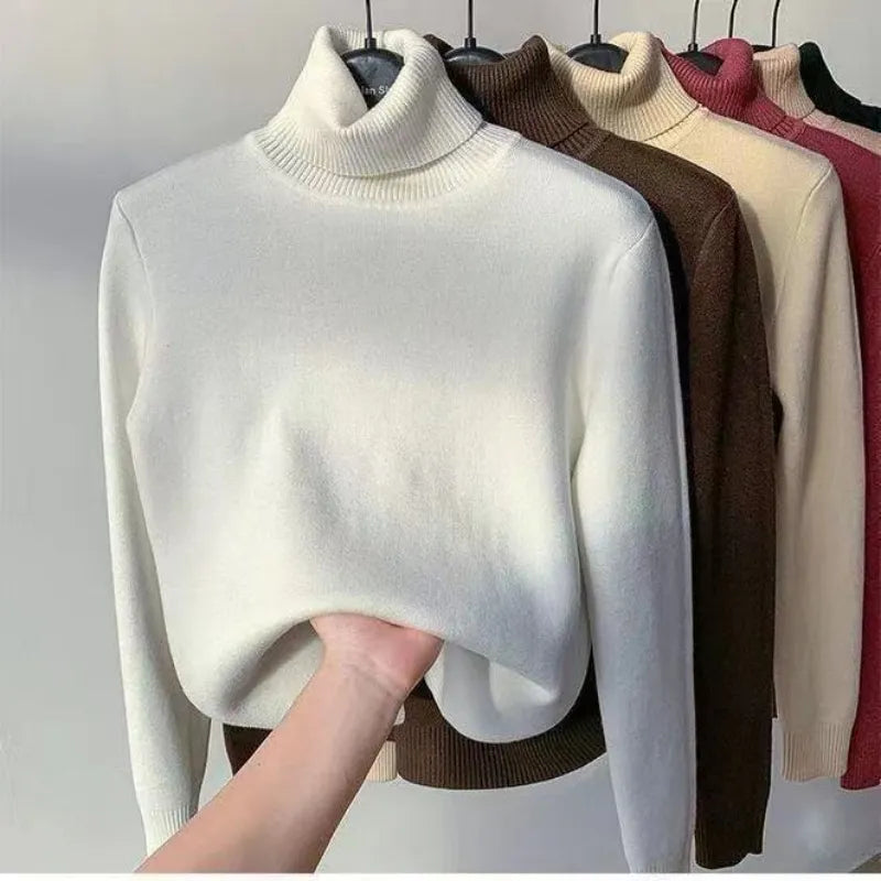 Elegant Warm Thick Turtleneck Sweater Long Sleeve Knitted Sweaters