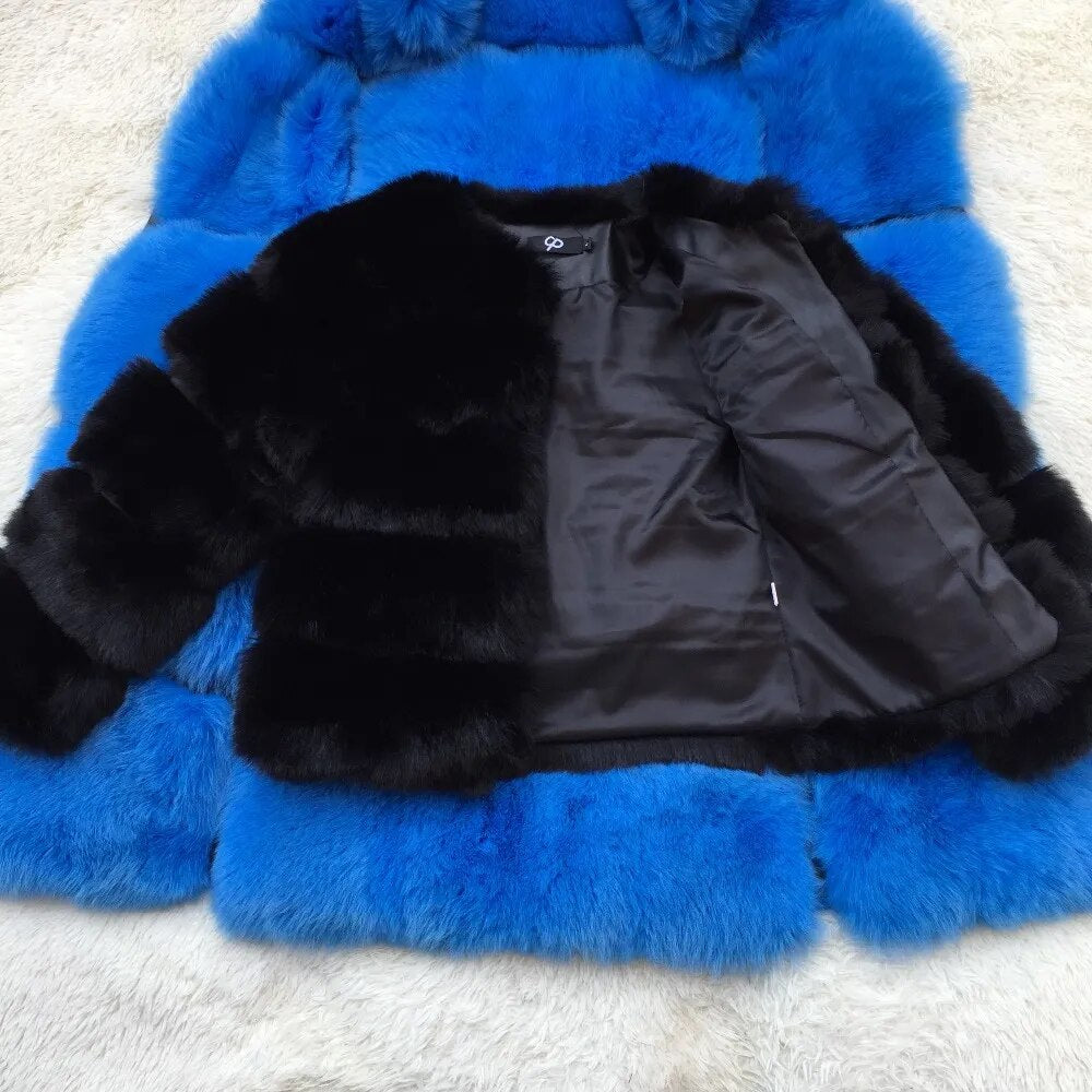 Fluffy Faux Fur Coat Winter Jacket Thick Warm Overcoat