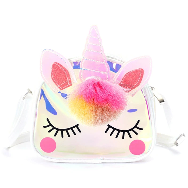 Shiny Rainbow Unicorn Shoulder Crossbody Messenger Handbag Purse