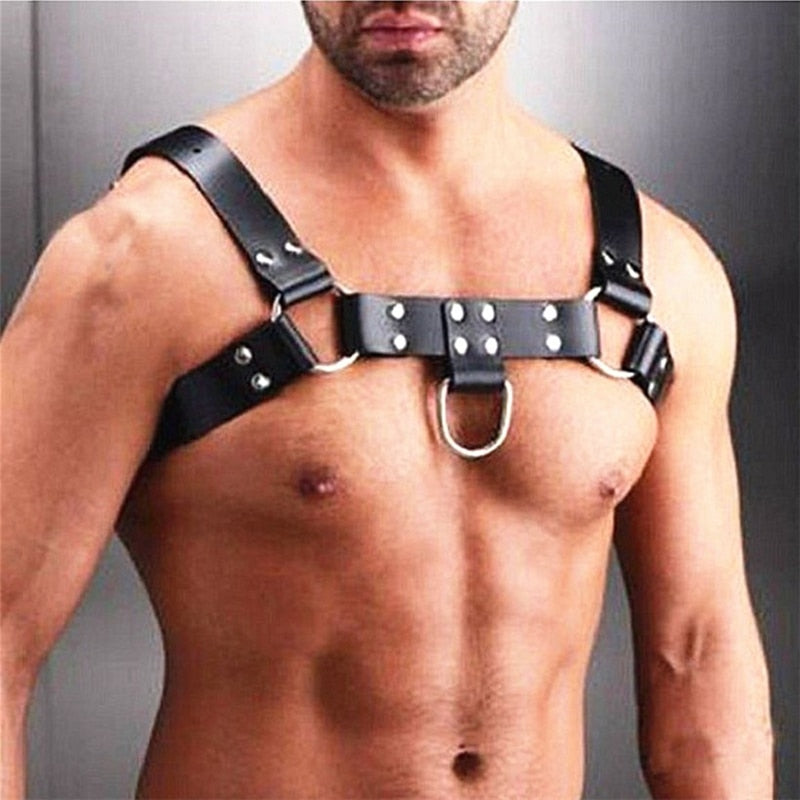 Leather Harness Suspenders Belt Adjustable Body Bondage Cage Harness Lingerie