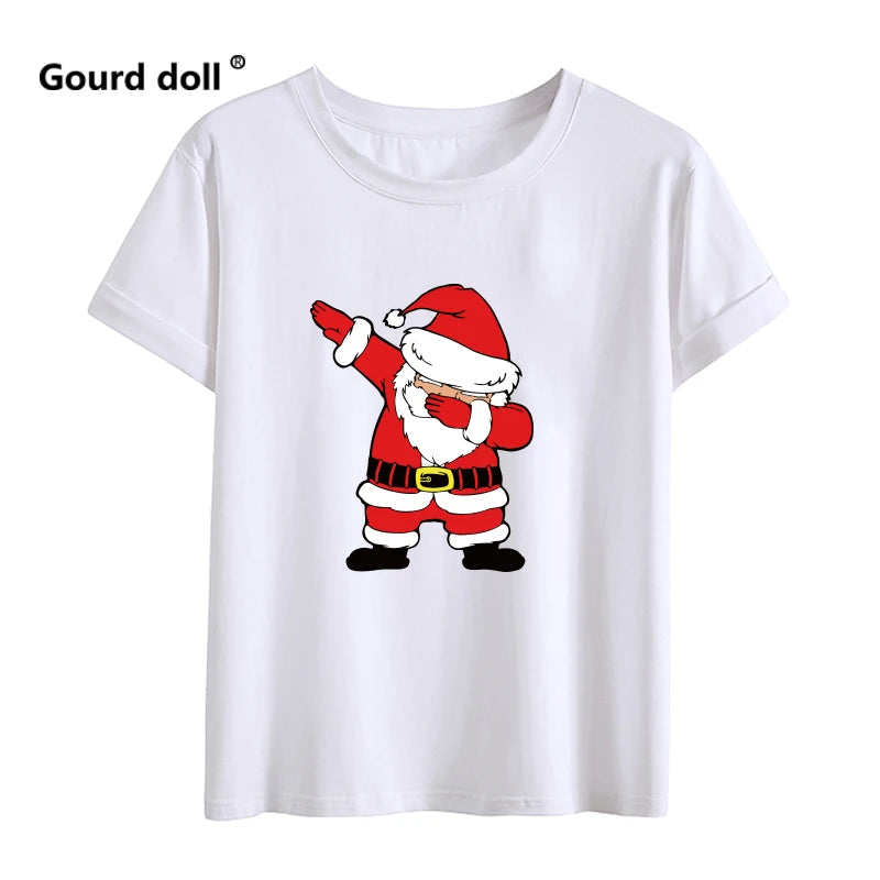 Santa Claus Reindeer Christmas Tree Family Matching T-shirt Mom Dad Kids Me Baby Outfit Father Mother Daughter Son Girl Boys T-shirt