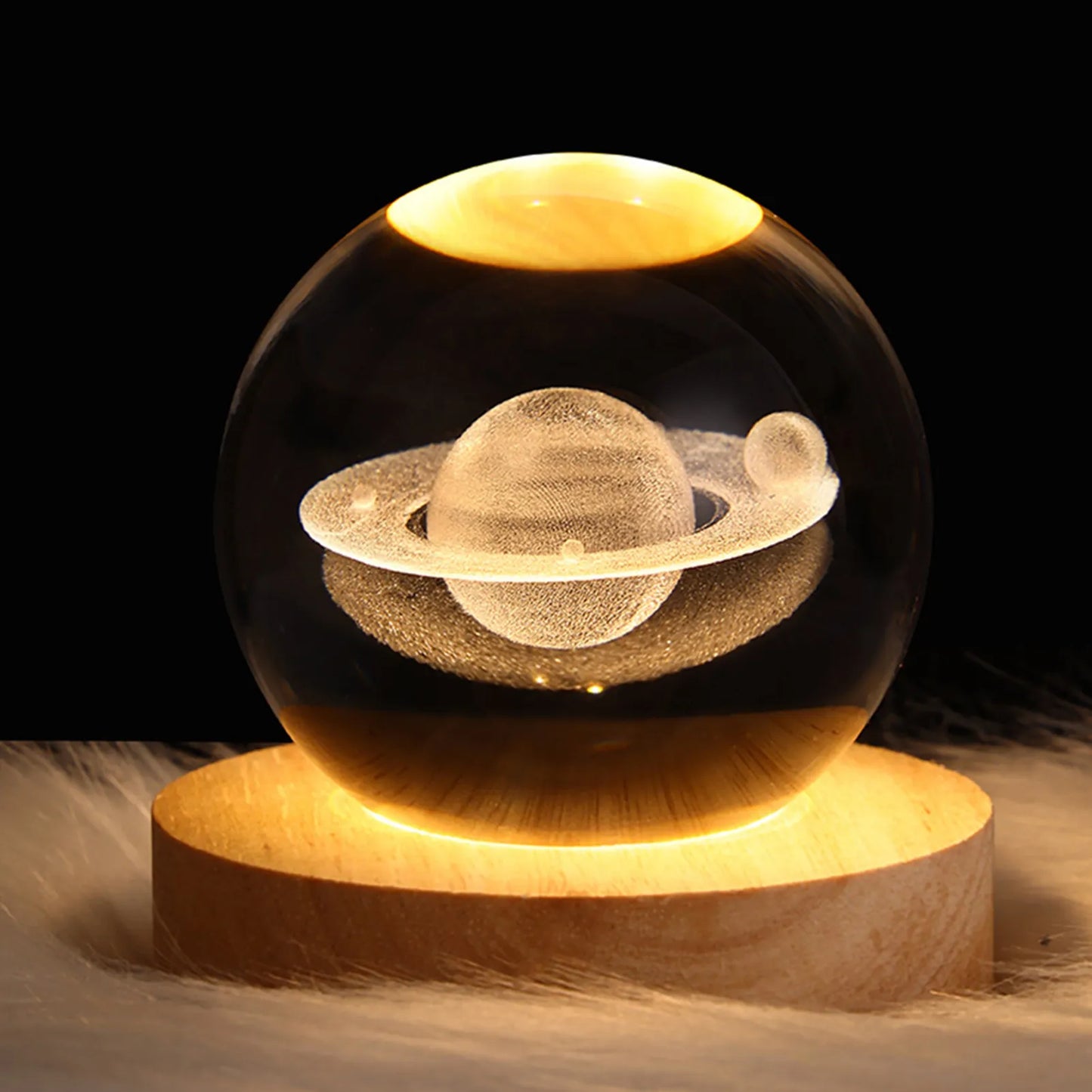 Glowing Planetary Galaxy Astronaut Crystal Ball Night Light with USB Power