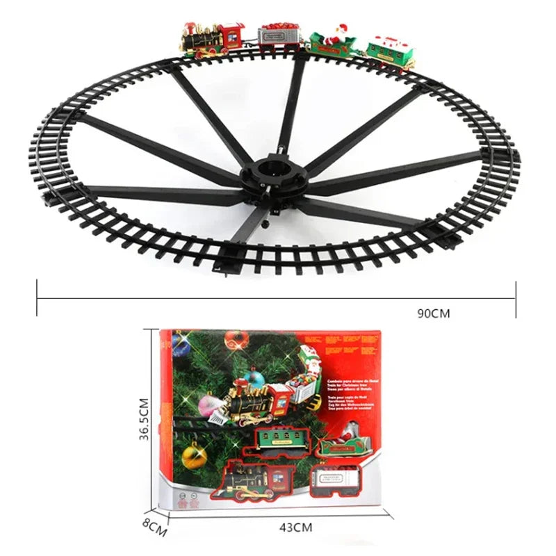 Christmas Tree Hanging Assembled Mini Train Toy Electric Railway Car Decoration Xmas Gift