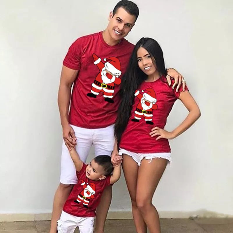 Santa Claus Reindeer Christmas Tree Family Matching T-shirt Mom Dad Kids Me Baby Outfit Father Mother Daughter Son Girl Boys T-shirt