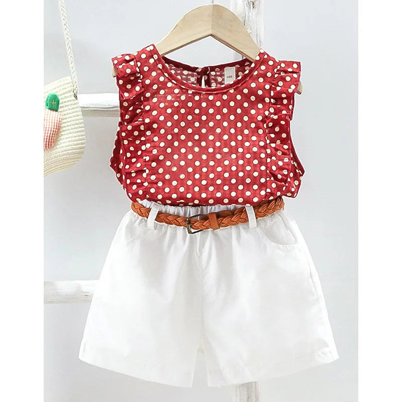 Children Clothing Summer Girls Clothes Top + Tutu Skirt Kids Clothing Set