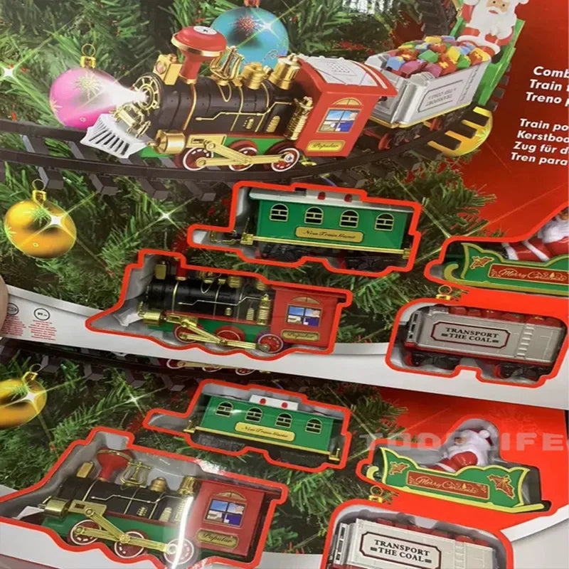 Christmas Tree Hanging Assembled Mini Train Toy Electric Railway Car Decoration Xmas Gift