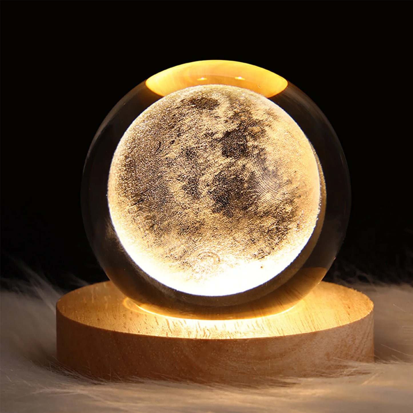 Glowing Planetary Galaxy Astronaut Crystal Ball Night Light with USB Power